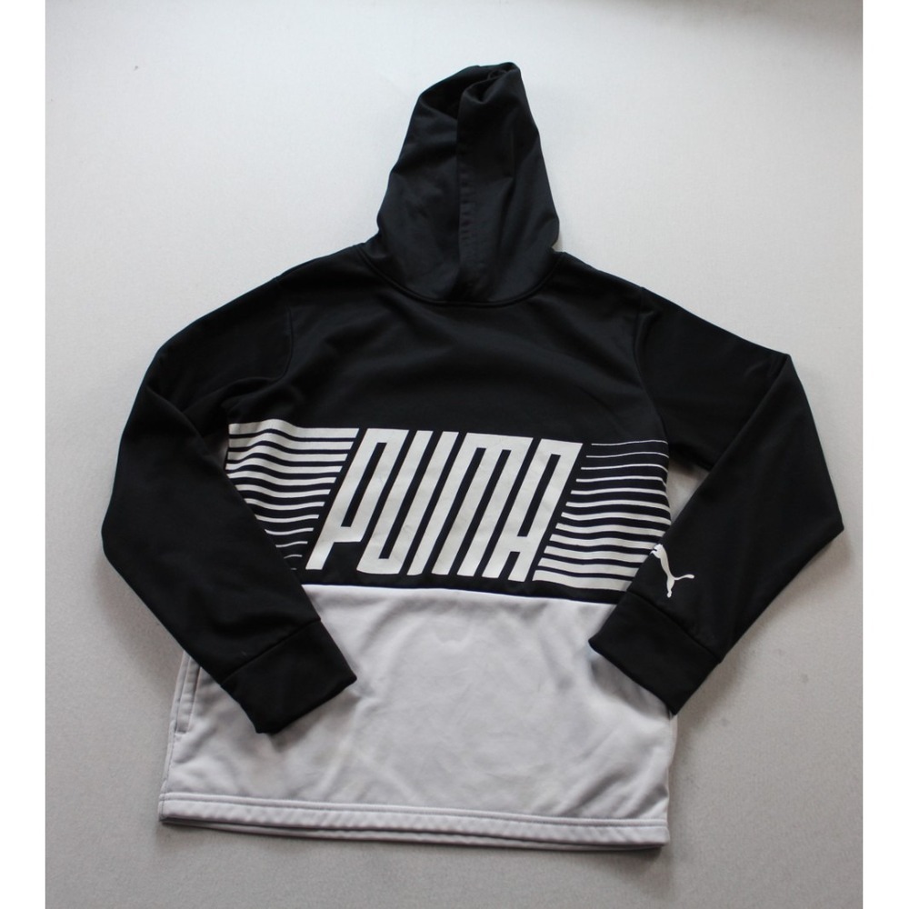 Puma Boy Black Sweater Hoodie Long Sleeve Spellout Casual Size Medium